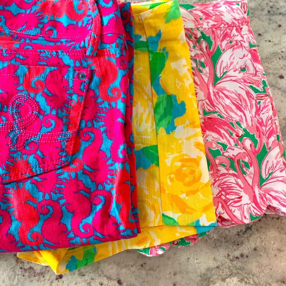Lily Pulitzer (2 Pairs of Shorts, 1 Pair of Pants).